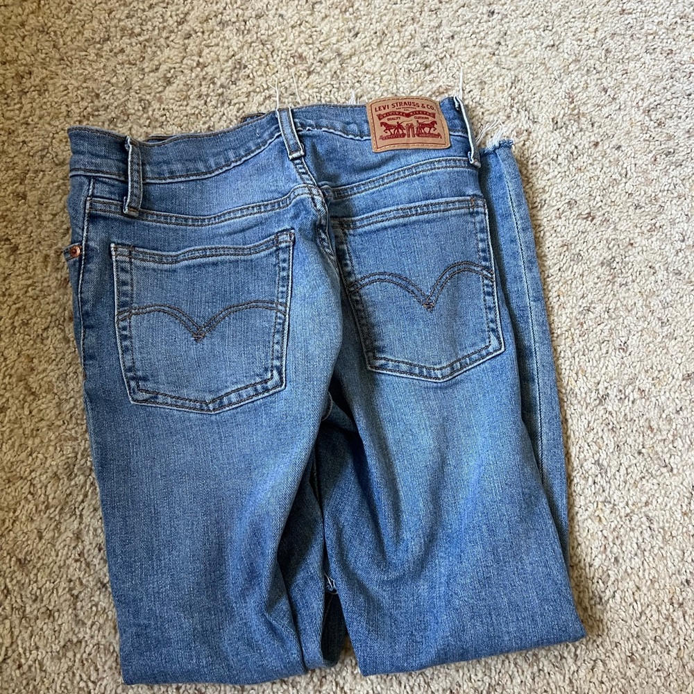 Distressed Blue Jeans - Picture 2 of 5